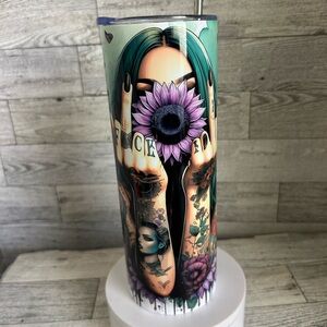 Floral Tattoo Art Sarcastic 20oz Stainless Steel Tumbler
